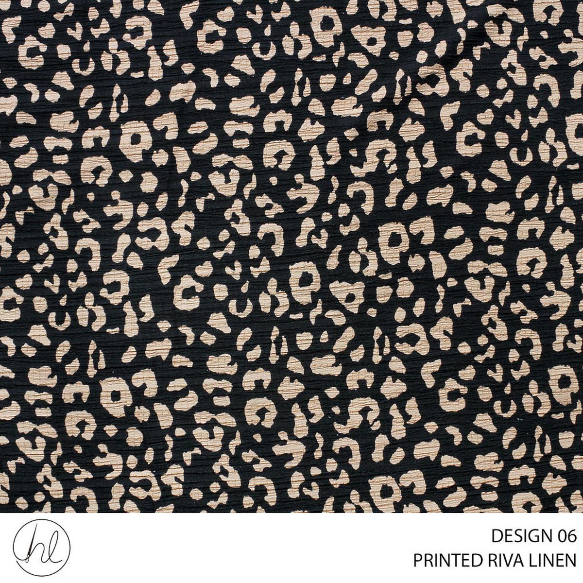 RIVA LINEN PRINTED FABRIC 140CM BEIGE ROLL ROLL 001