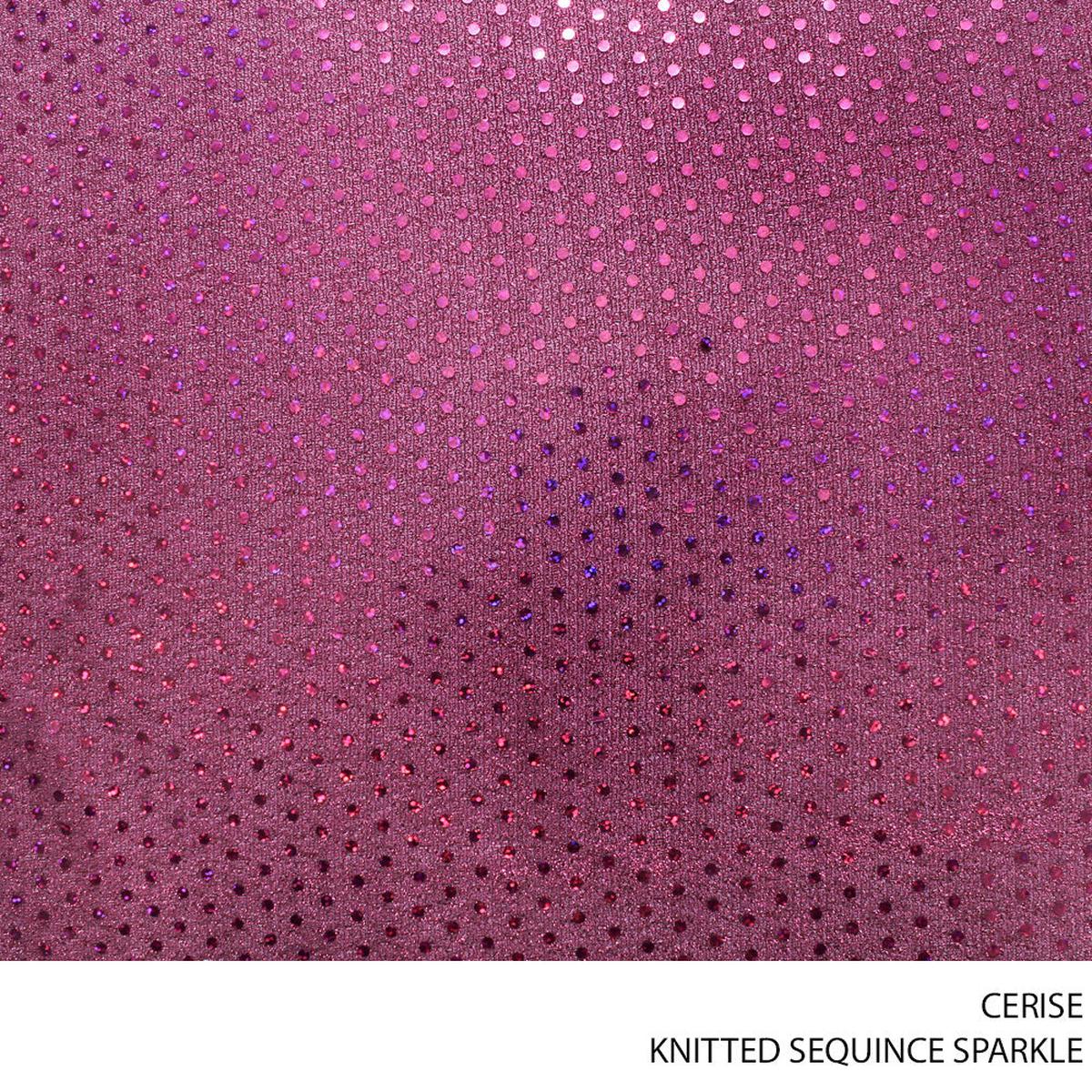 SEQUINCE KNITTED SPANGLE FABRIC 150CM CERISE
