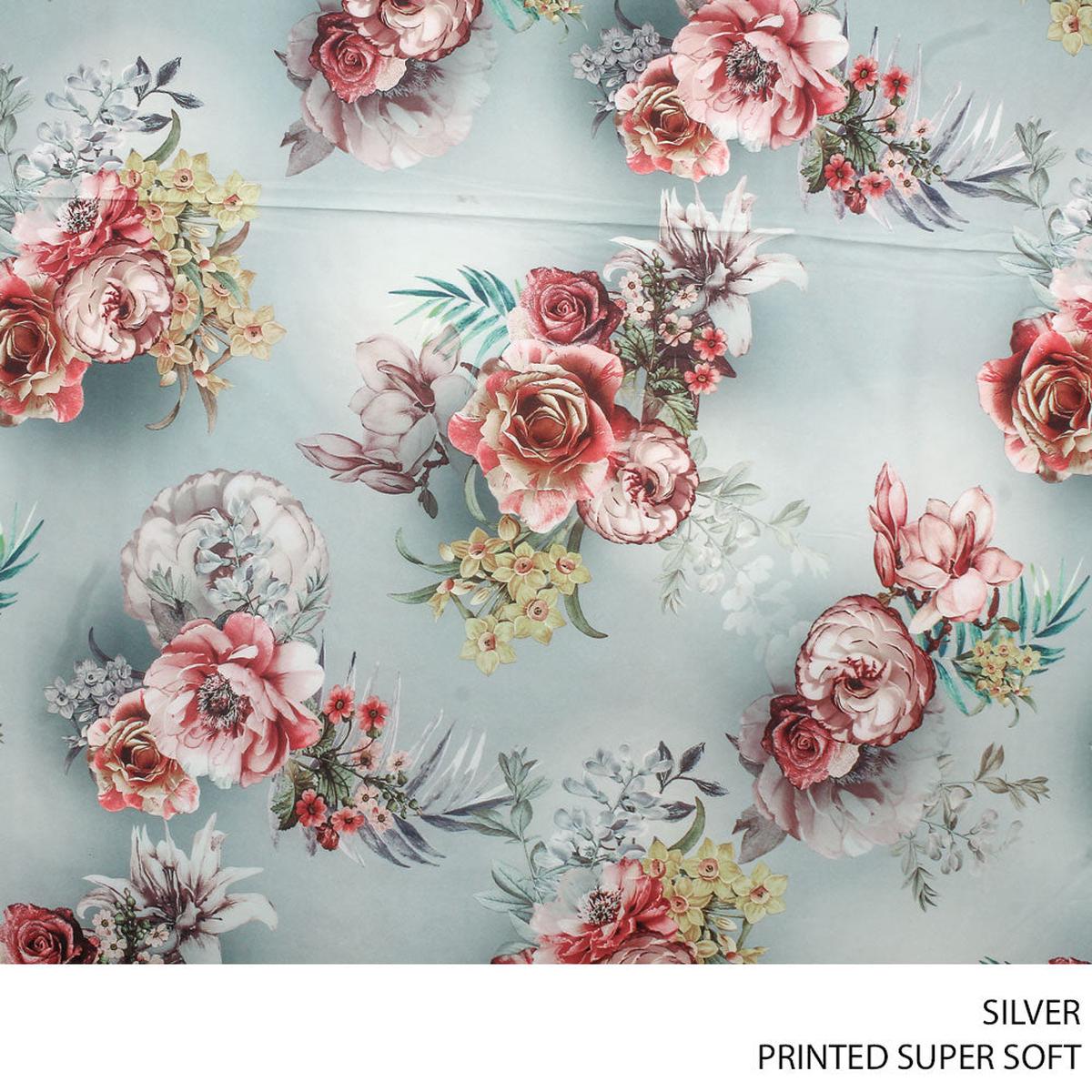 SUPER SOFT PRINTED FABRIC SILVER