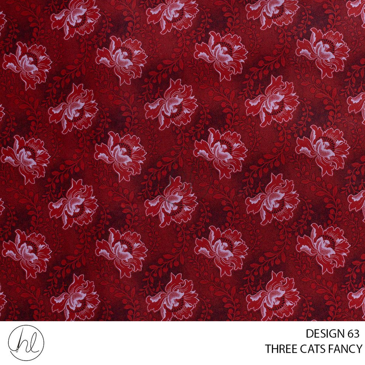 Three Cats Fancy 419 Red Design 63 90cm Per M