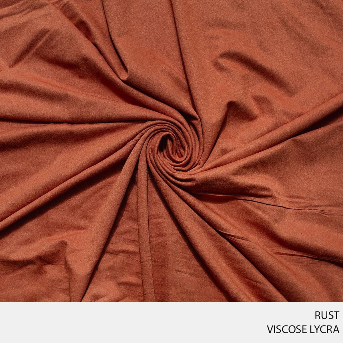 VISCOSE LYCRA FABRIC 150CM RUST ROLL ROLL 001