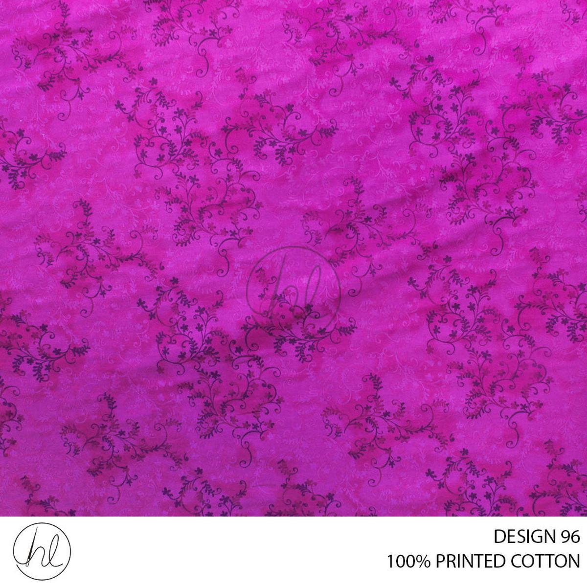 100% PRINTED COTTON 3408 PURPLE 110CM PER M