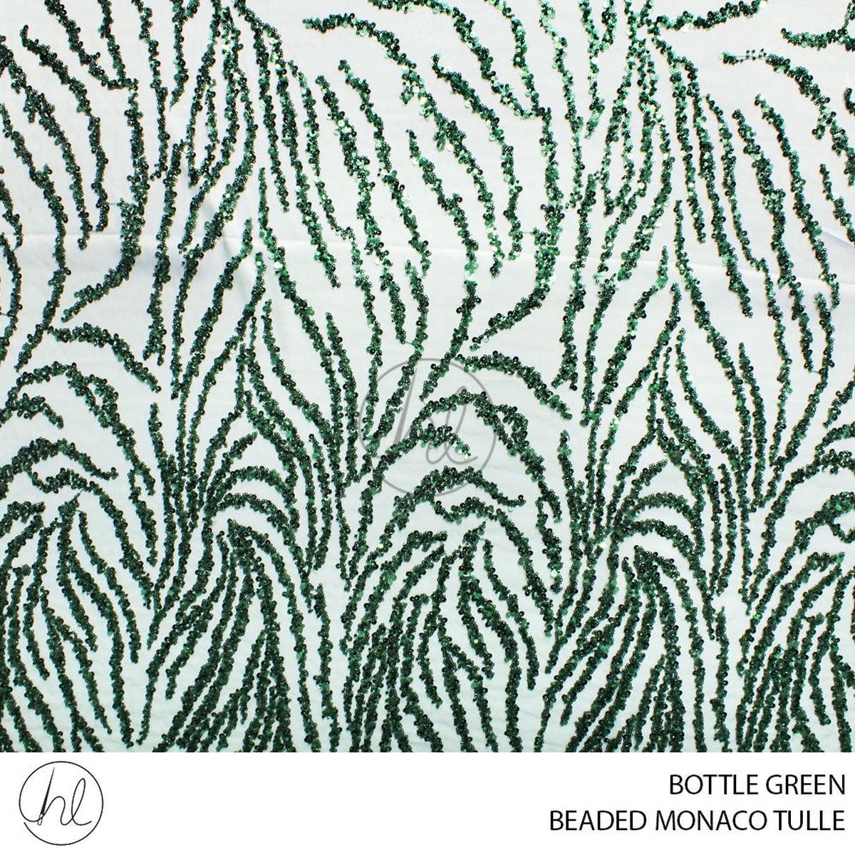 BEADED MONACO TULLE BOTTLE GREEN PER M