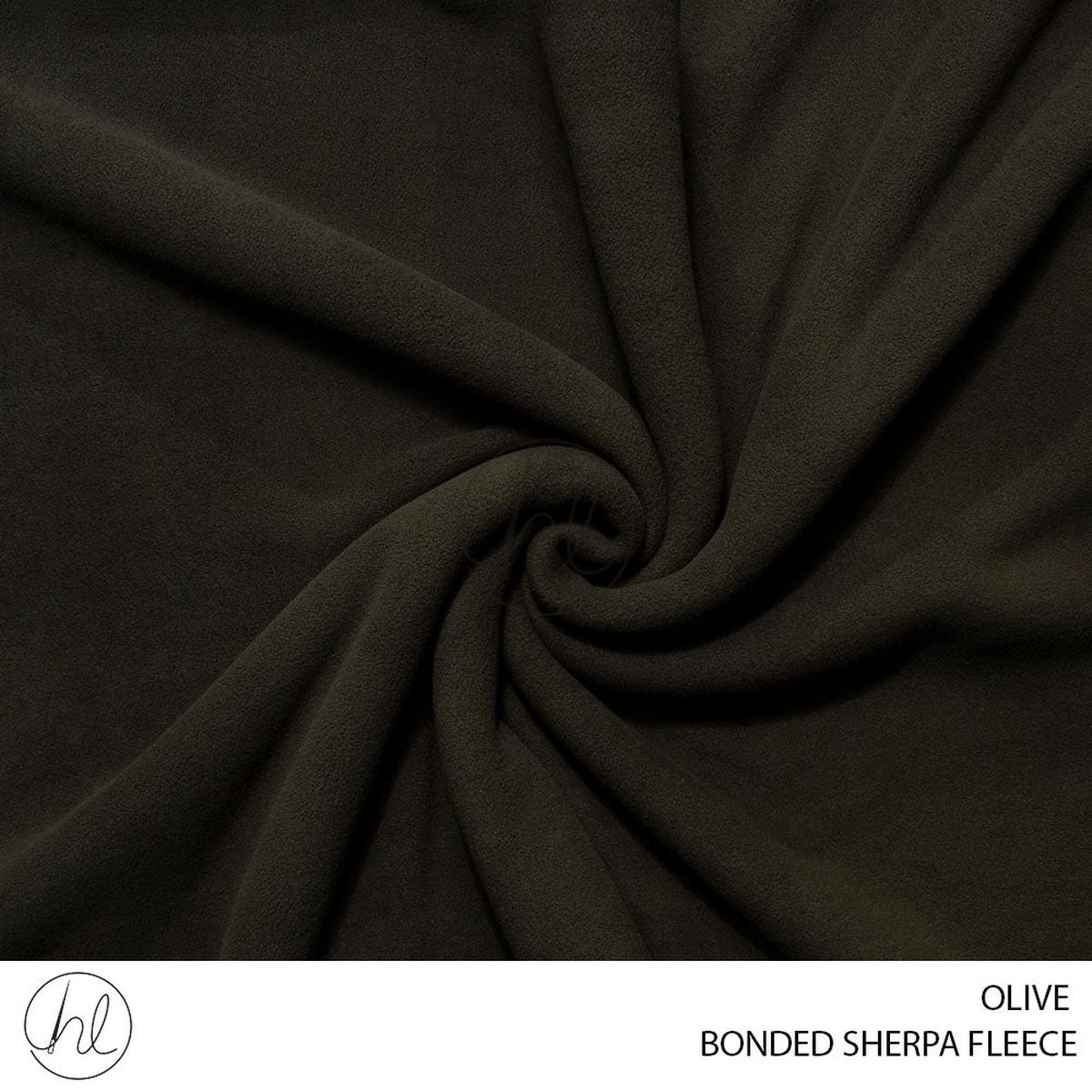 Bonded Sherpa Fleece Micro 56 Olive 150cm Per M