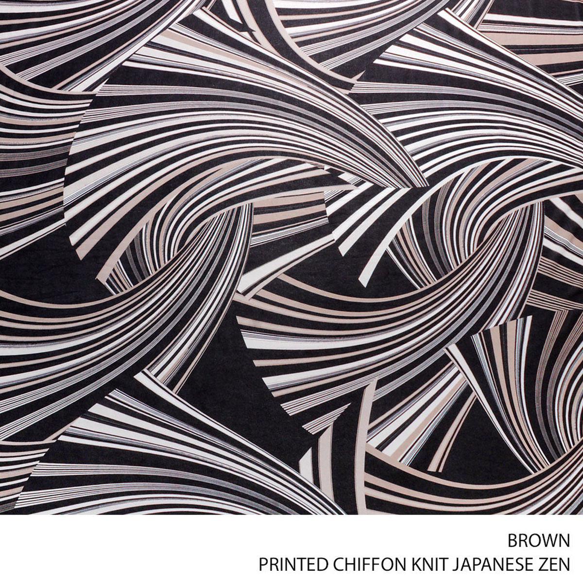 CHIFFON KNIT PRT JAPANESE ZEN BROWN ROLL ROLL 001