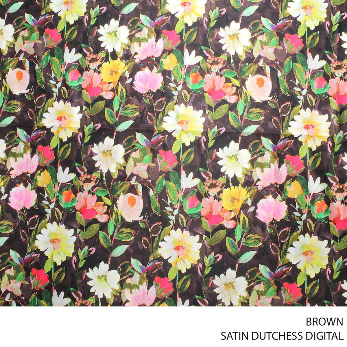 SATIN DUTCHESS DIGITAL FABRIC BROWN