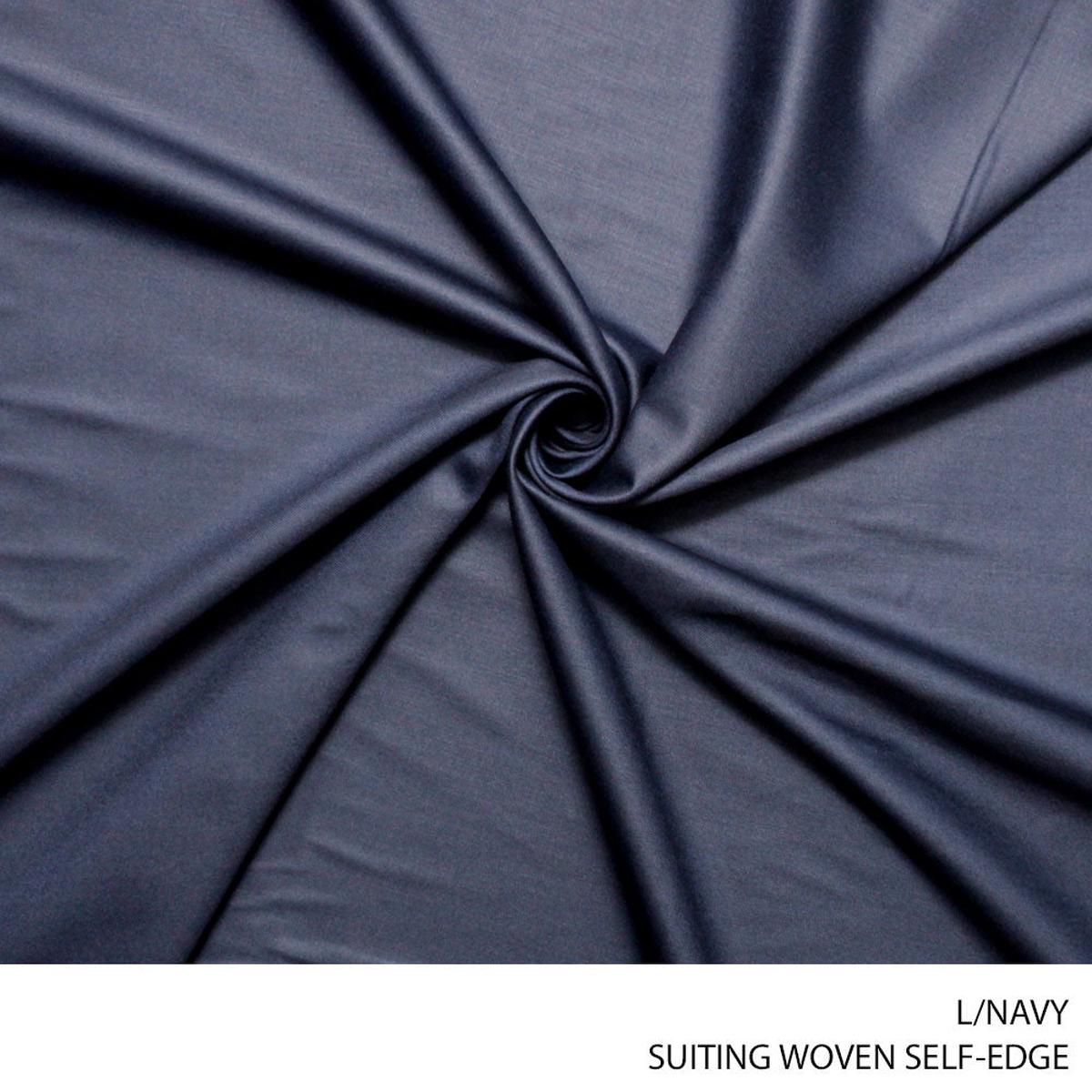 SUITING WOVEN SELF-EDGE FABRIC L/NAVY