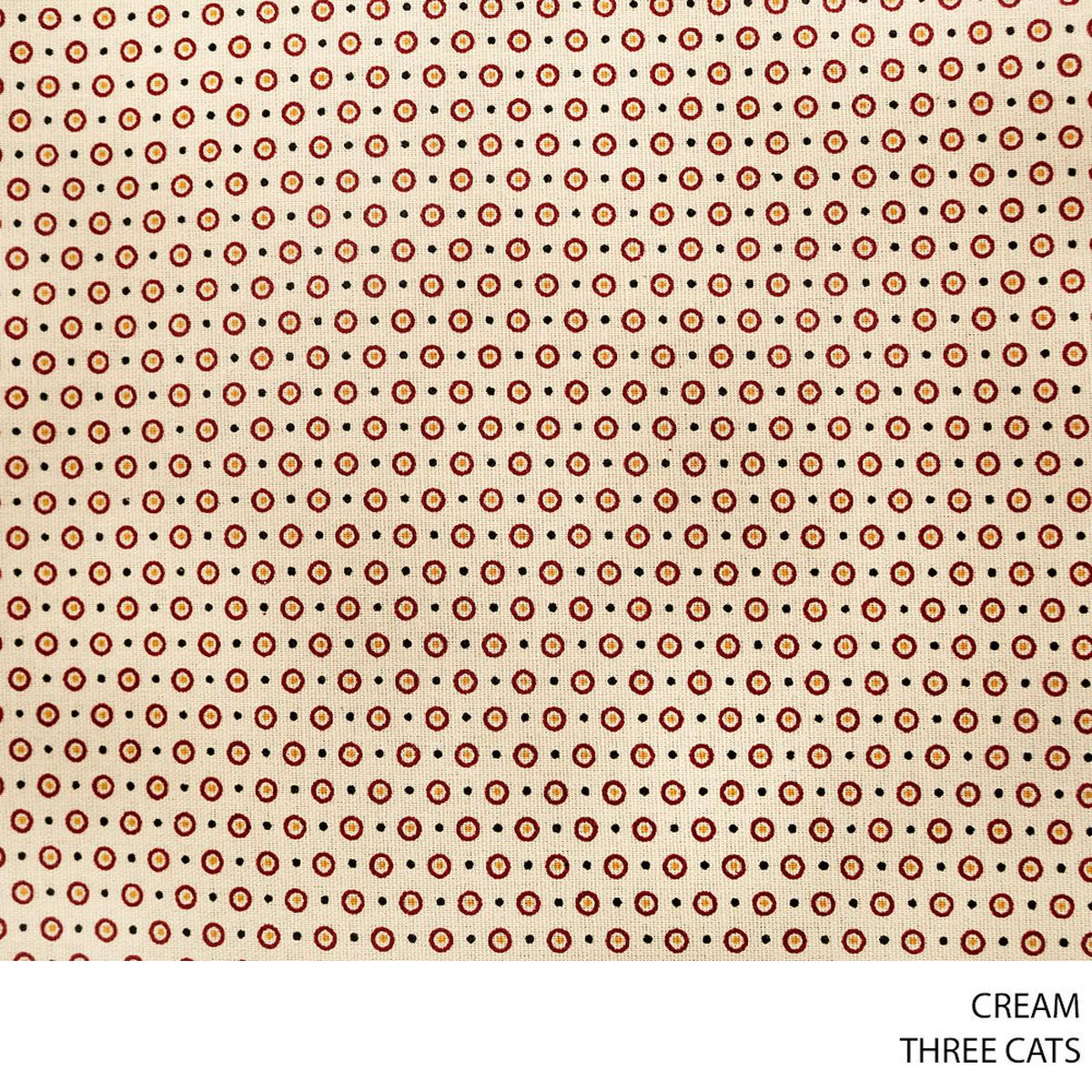 THREE CATS FANCY FABRIC CREAM ROLL ROLL 027