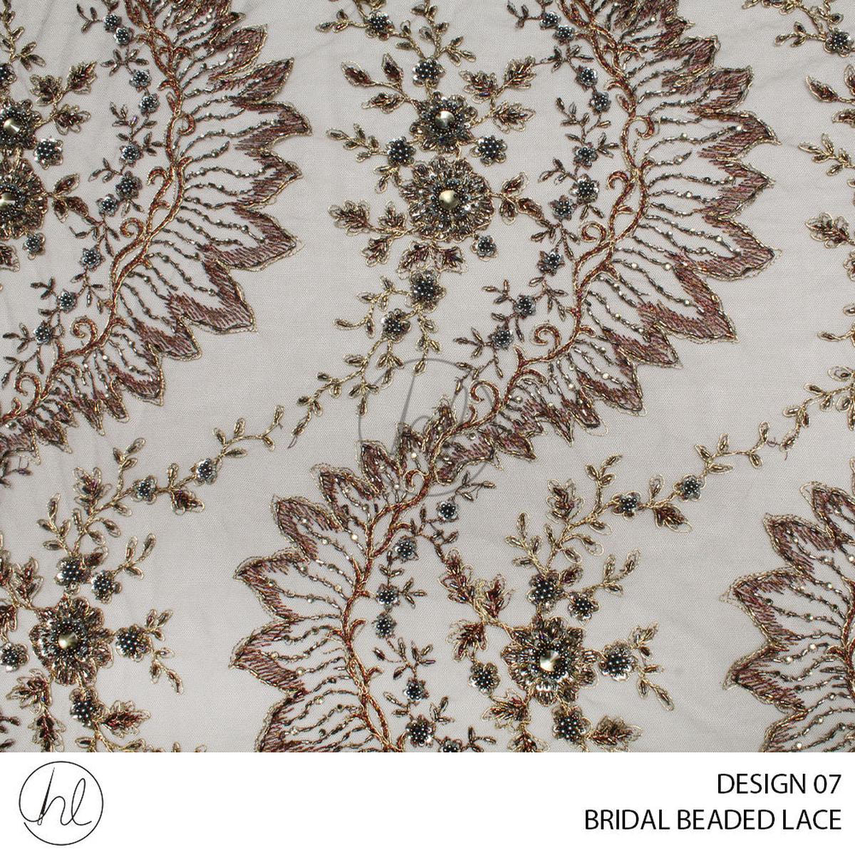 BRIDAL BEADED LACE 477 PER M DESIGN 07 BROWN COLLECTION 07