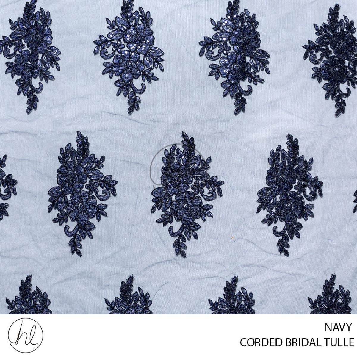 Corded Bridal Tulle 53 Navy 140cm Per M