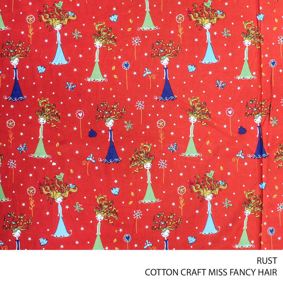 COTTON CRAFT MISS FANCY HAIR FABRIC RUST