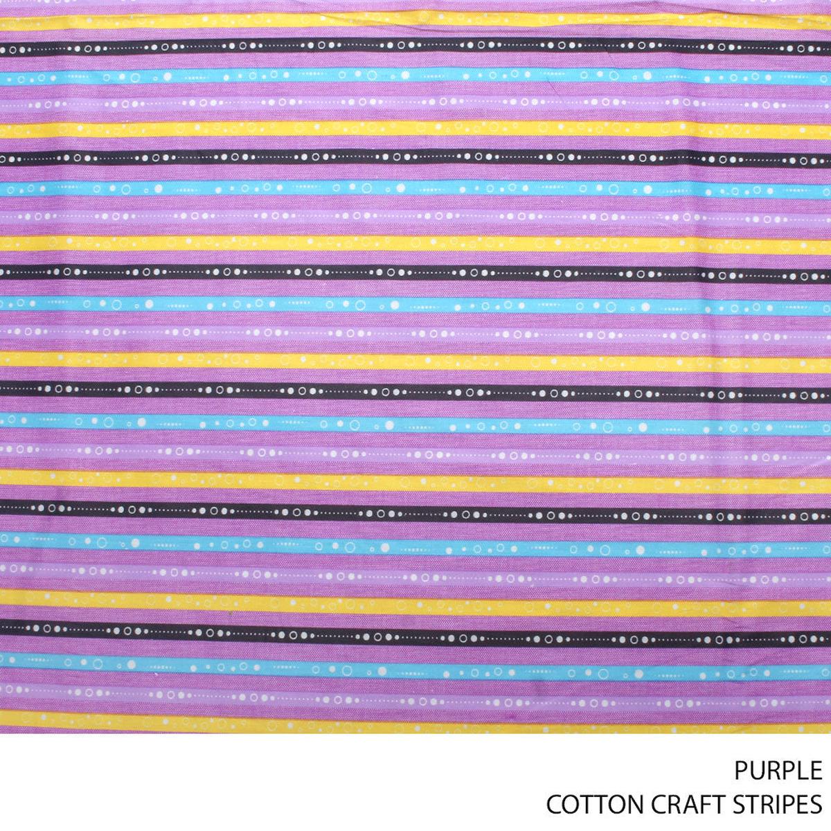 COTTON CRAFT STRIPES FABRIC PURPLE
