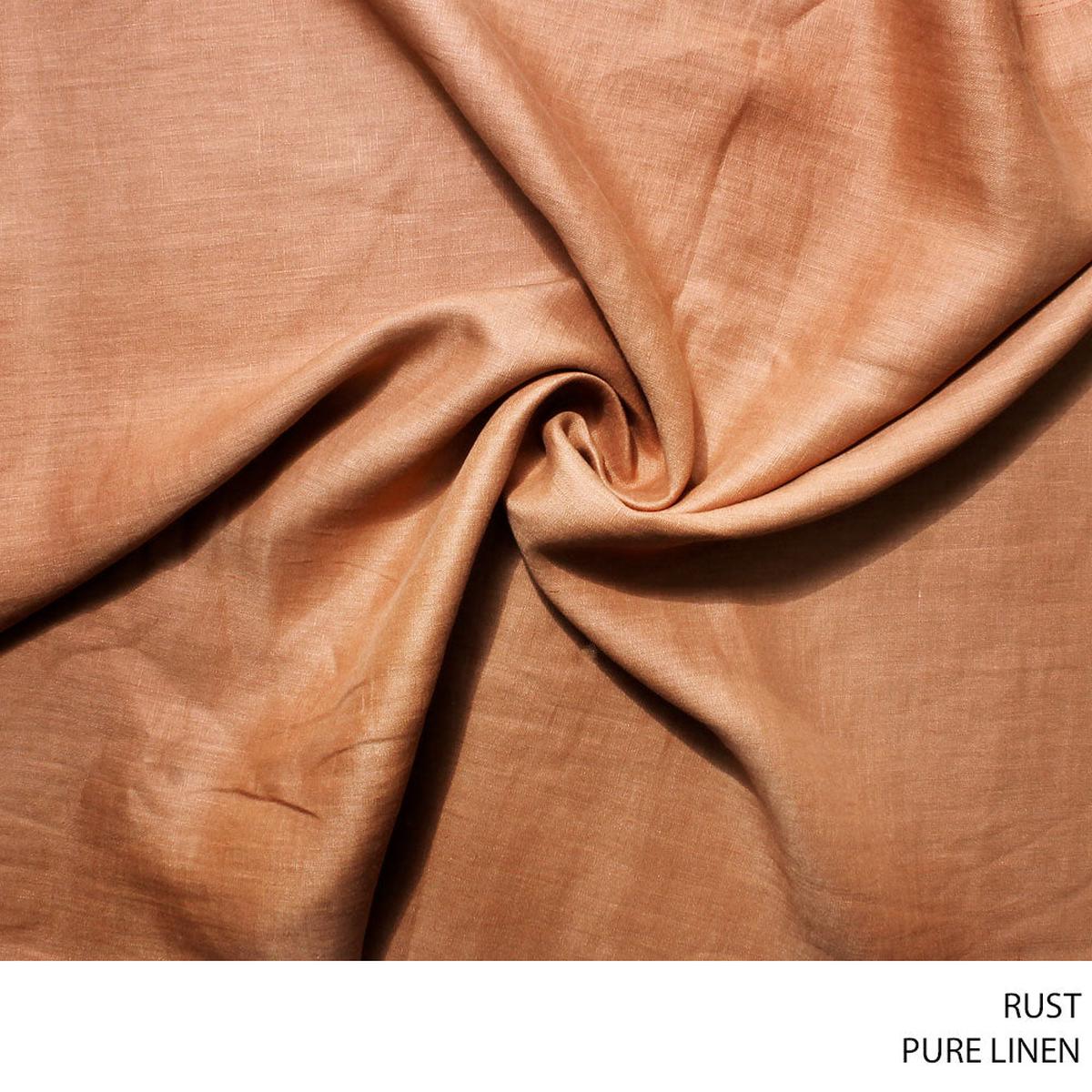 PURE LINEN FABRIC 150CM RUST ROLL ROLL 001