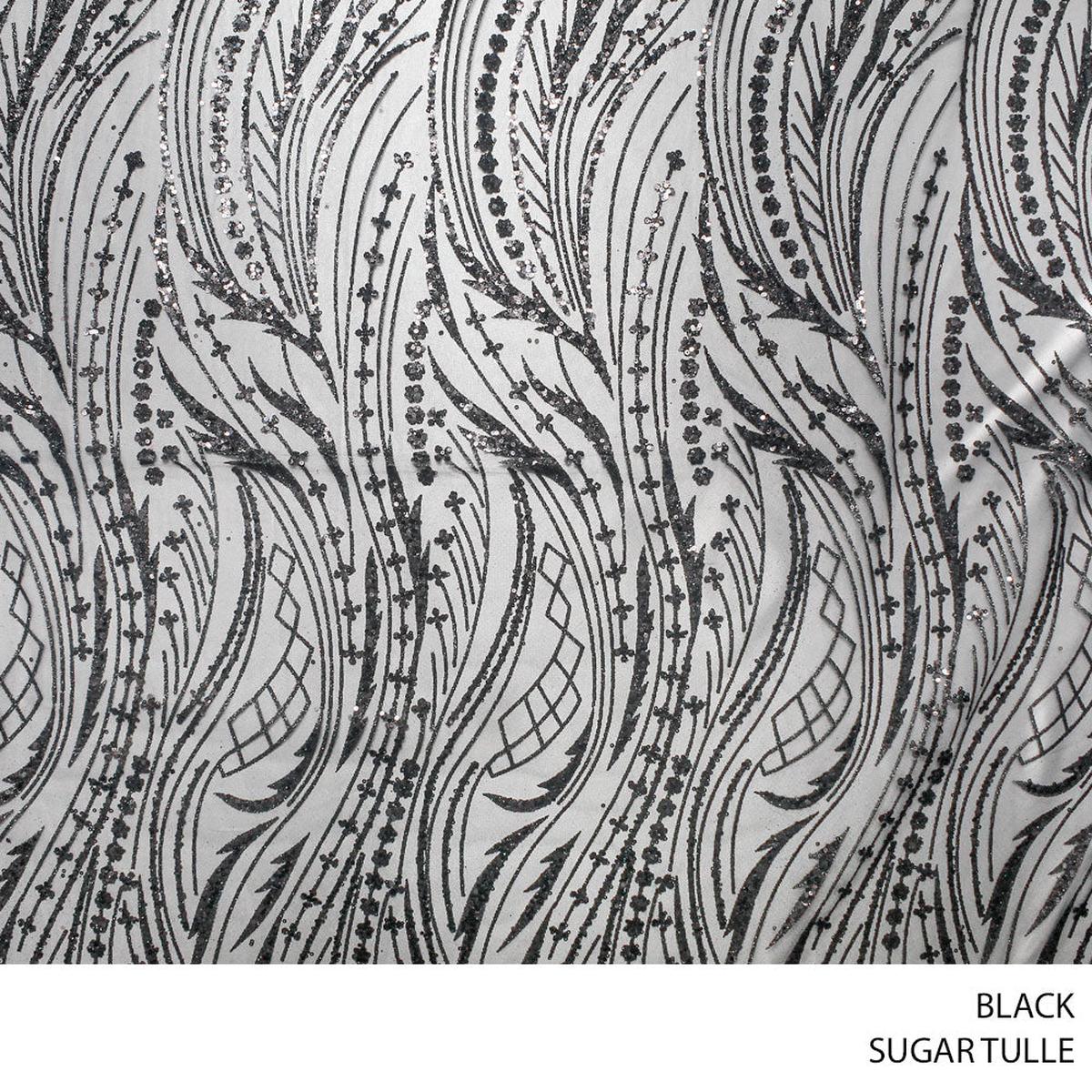 TULLE SUGAR MTLC FABRIC BLACK