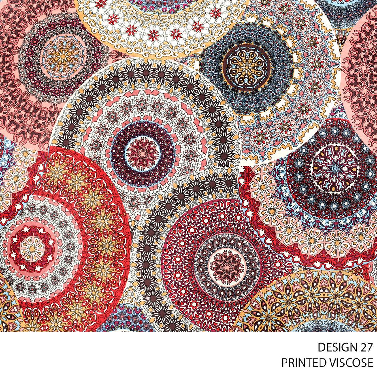 VISCOSE PRINTED FABRIC 140CM MULTI ROLL ROLL 001