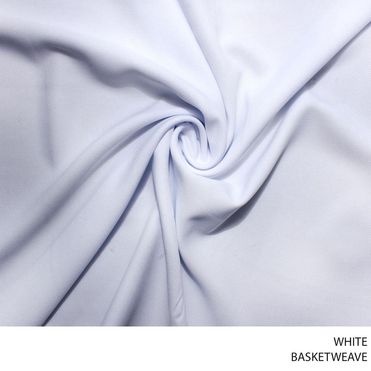 BASKETWEAVE FABRIC 150CM WHITE ROLL ROLL 001