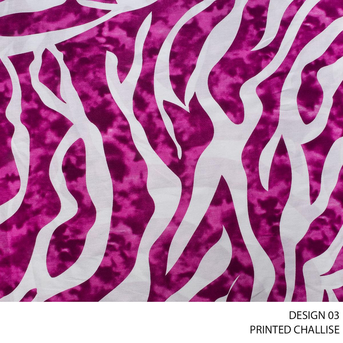 CHALISE PRINTED FABRIC 140CM CERISE ROLL ROLL 001