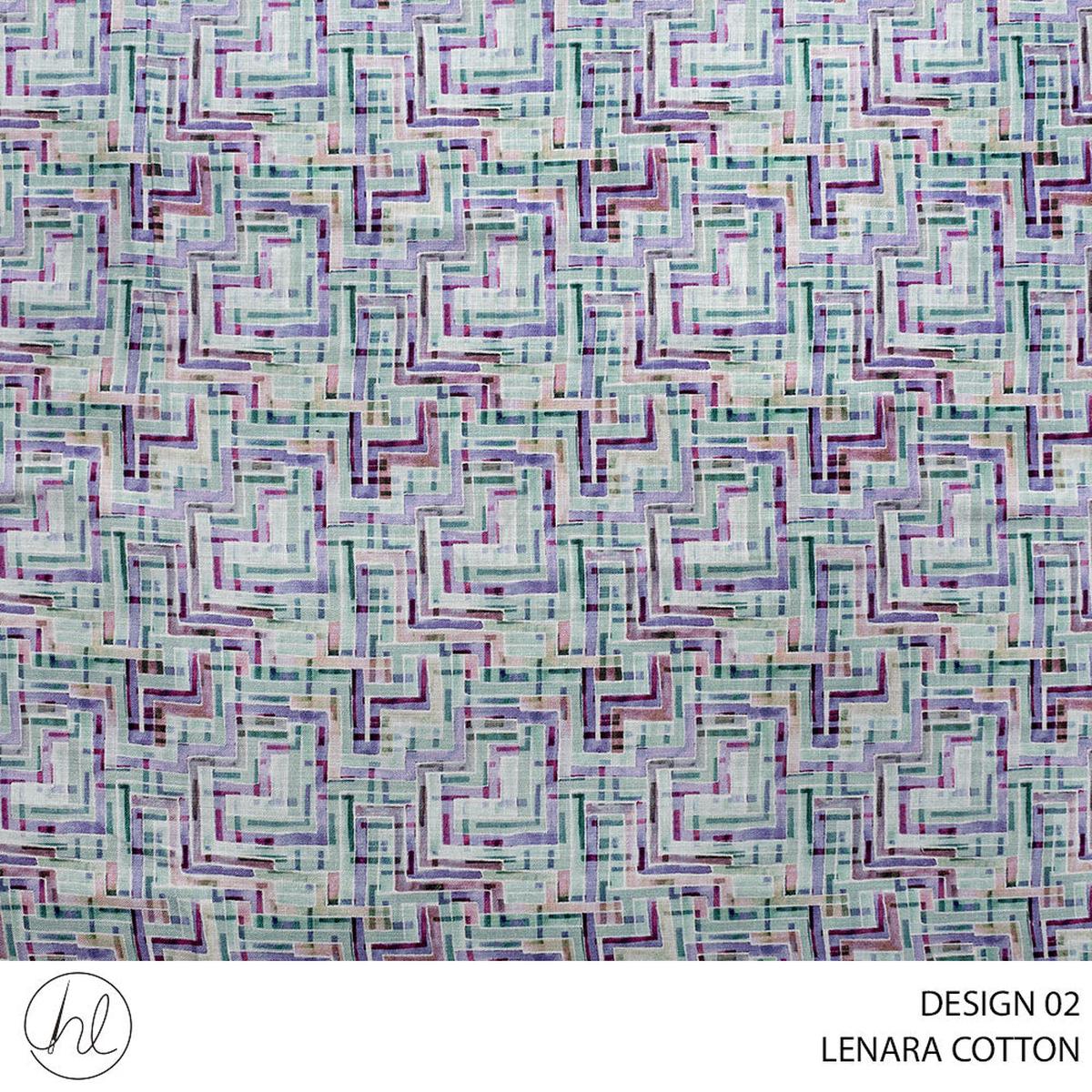 COTTON LENARA PRINTED FABRIC 150CM MINT ROLL ROLL 001