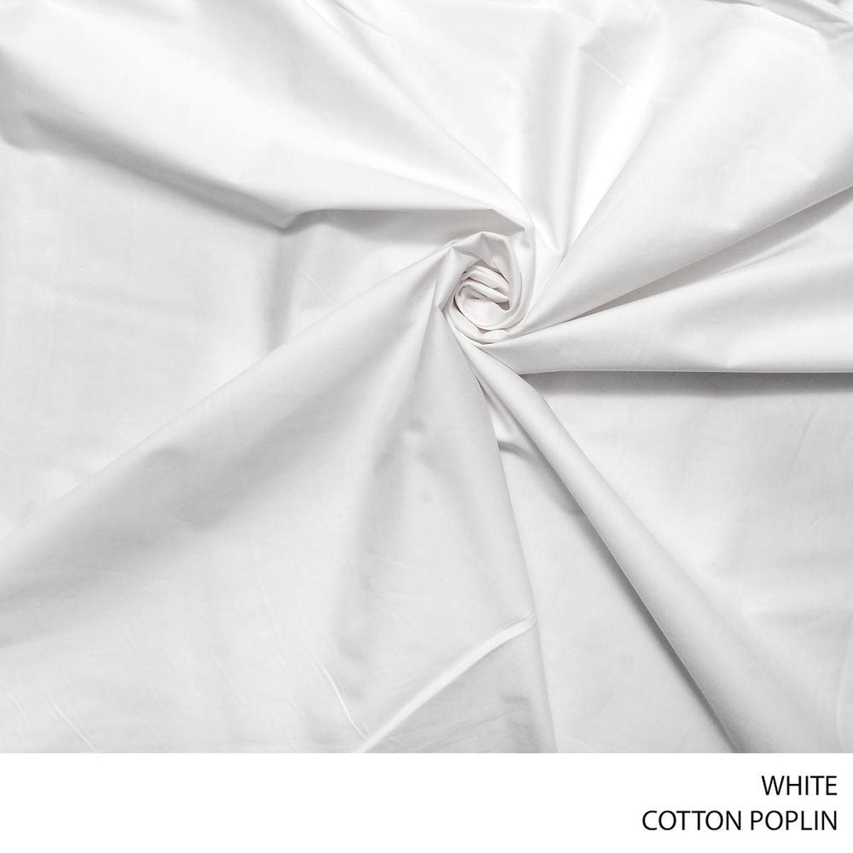 COTTON POPLIN SPANDEX FABRIC WHITE ROLL 001 1