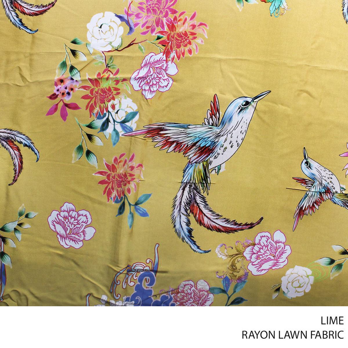 RAYON LAWN FABRIC LIME ROLL ROLL 001
