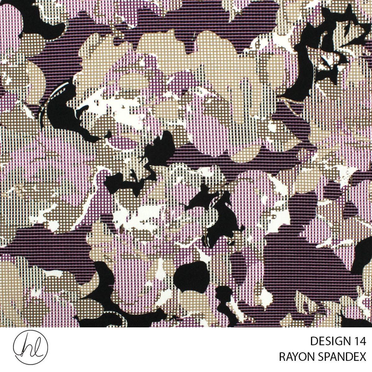RAYON SPANDEX DESIGN 14 150CM WIDE PER M55