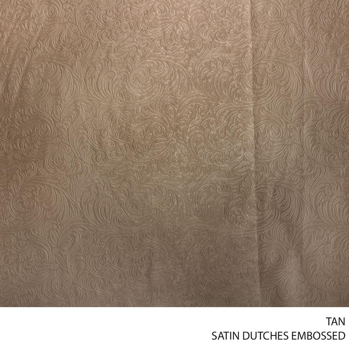 SATIN DUTCHESS EMBOSSED FABRIC 150CM TAN ROLL ROLL 001