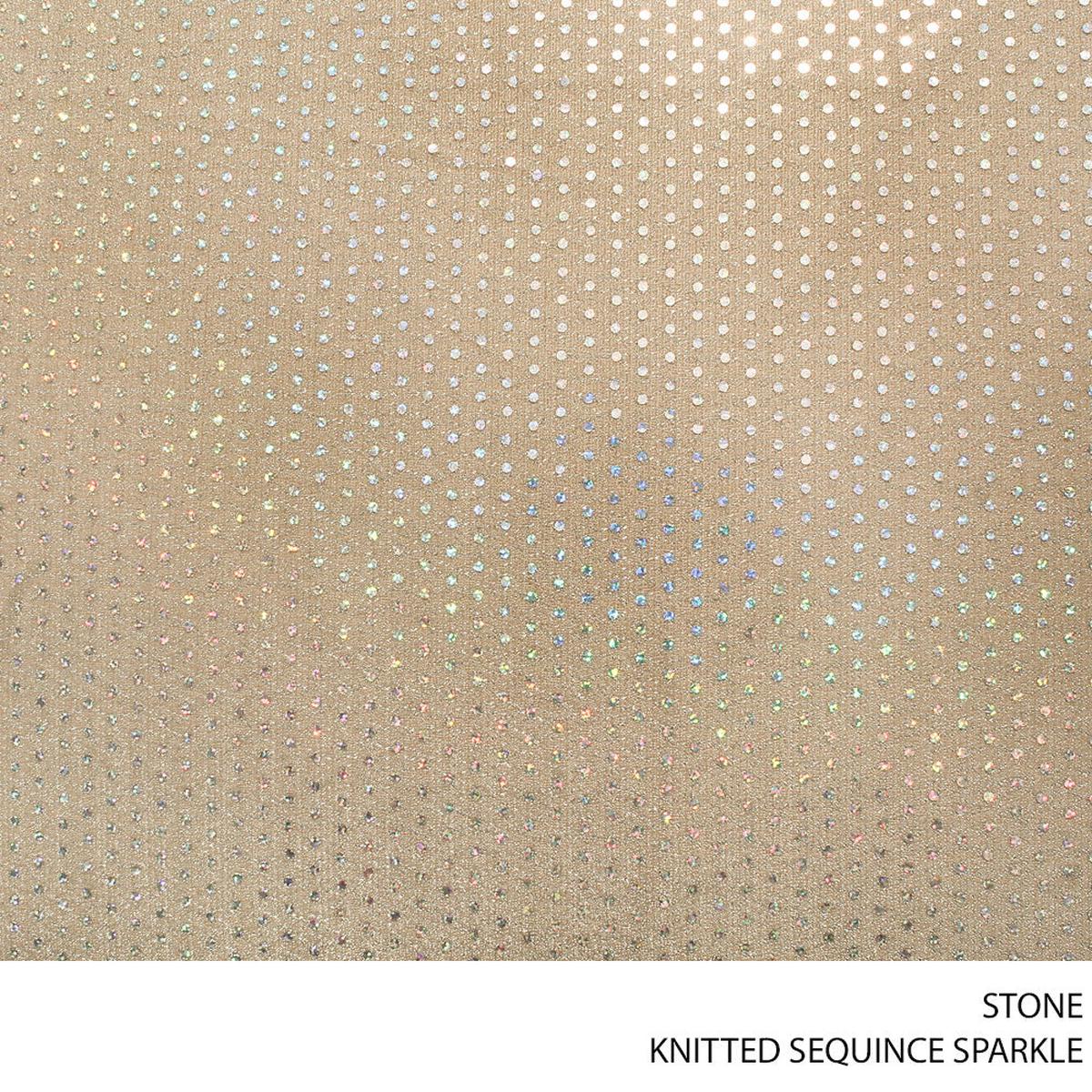 SEQUINCE KNITTED SPANGLE FABRIC 150CM STONE