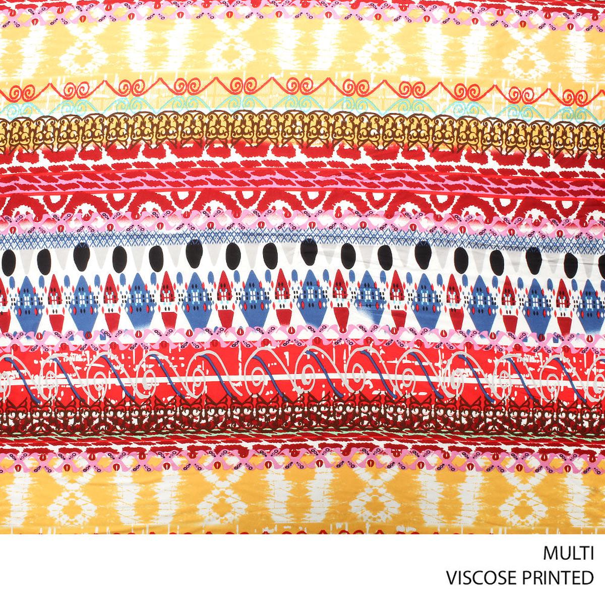 VISCOSE PRINTED FABRIC 140CM MULTI ROLL ROLL 002