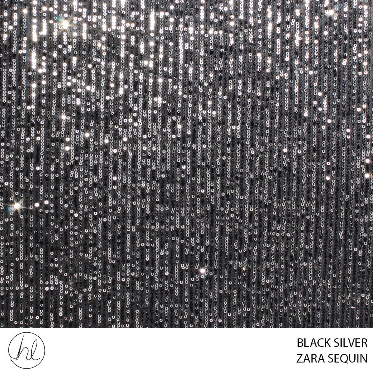 ZARA SEQUIN 55 BLACK/SILVER 140CM PER M