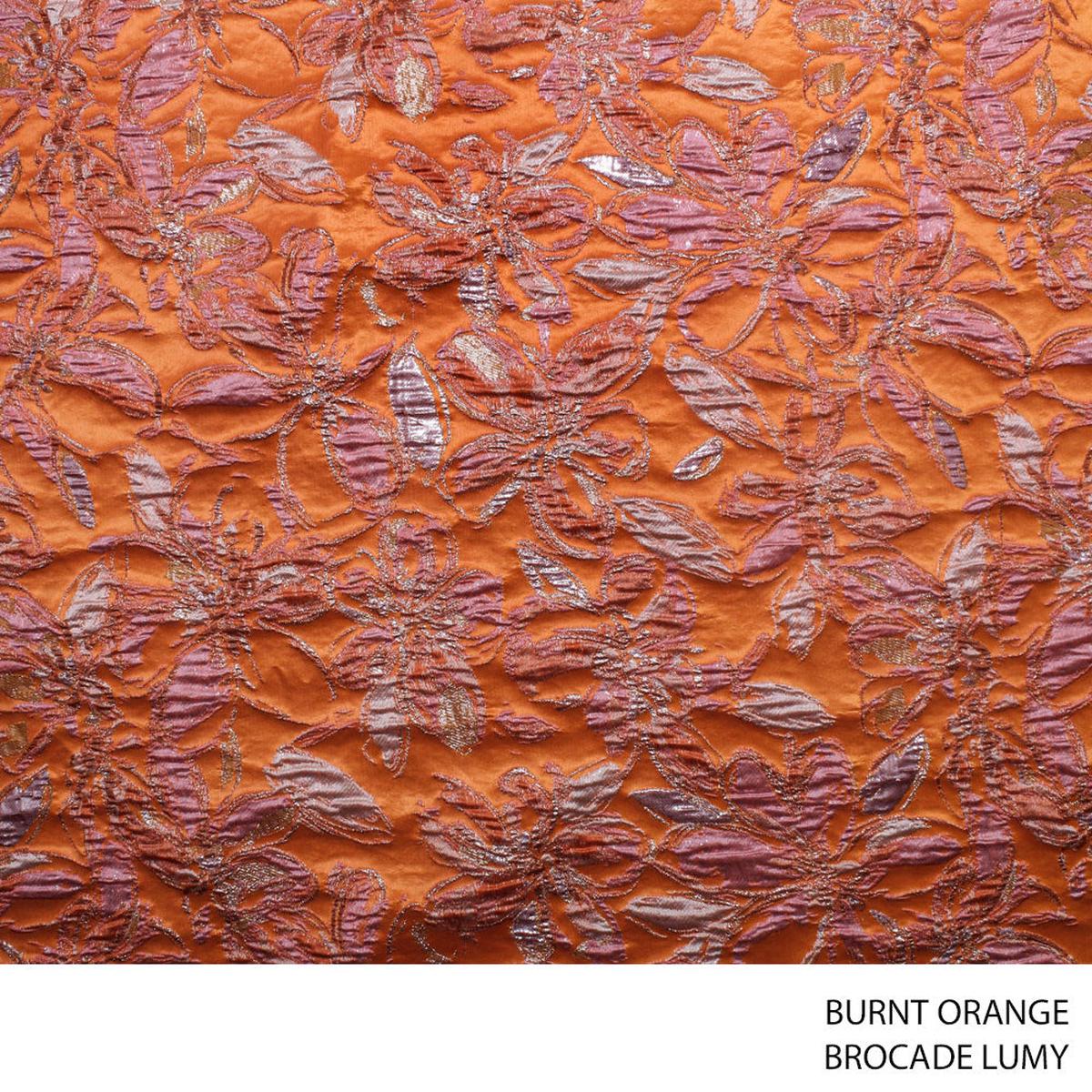 BROCADE LUMY FABRIC BURNT ORANGE