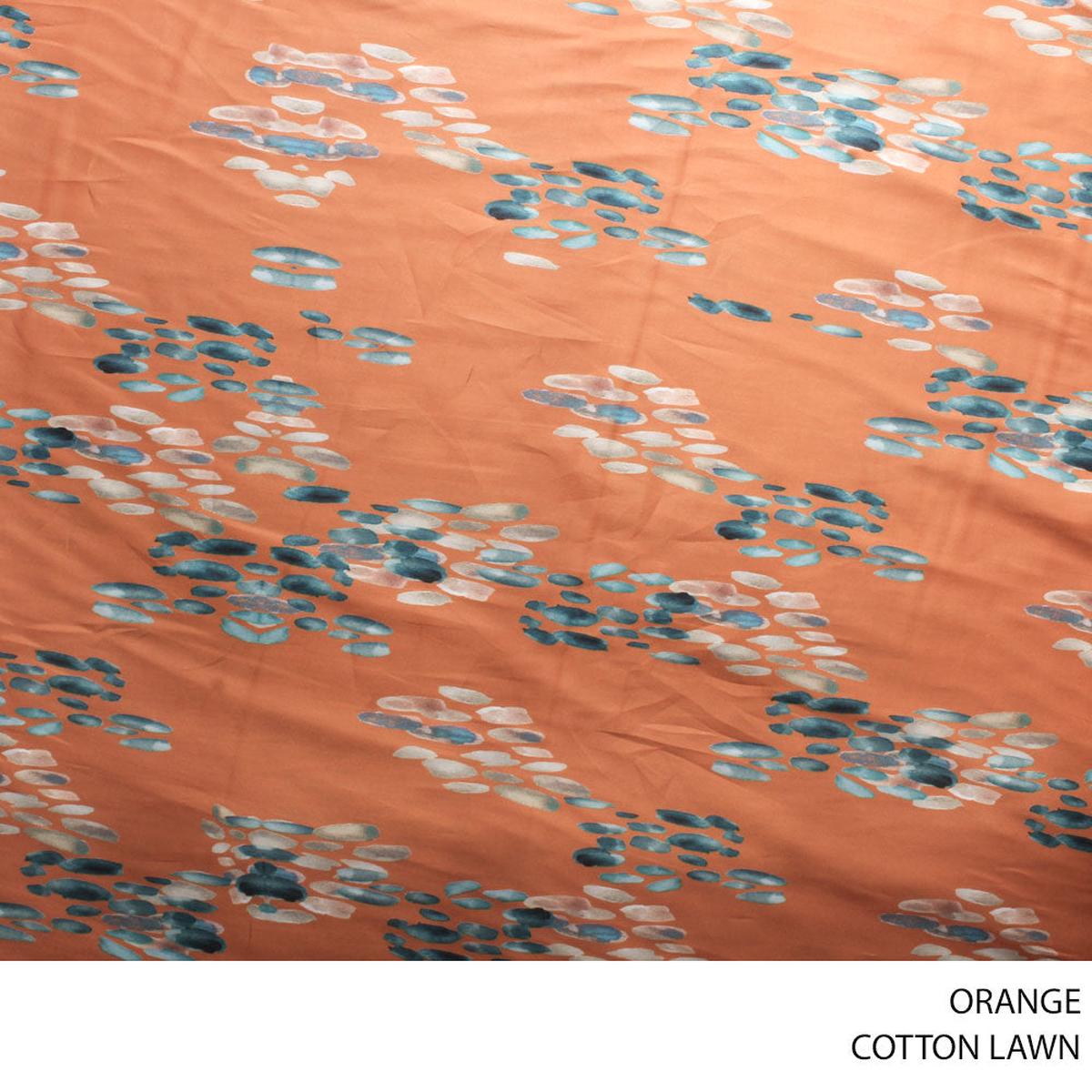 COTTON LAWN FABRIC ORANGE ROLL ROLL 001