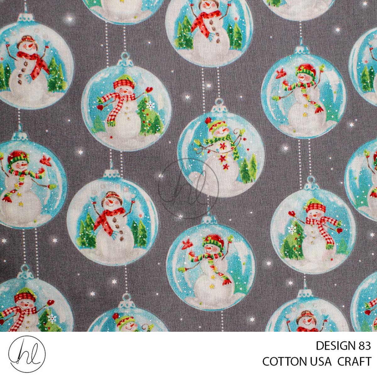 COTTON USA CRAFTS PER M GREY DESIGN 83 112CM WIDE