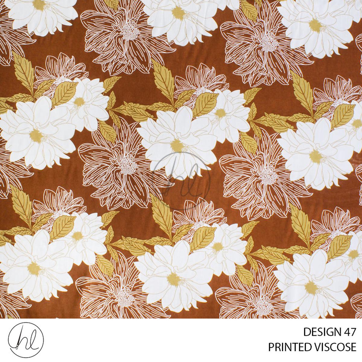 PRINTED VISCOSE 53 BROWN 150CM PER M