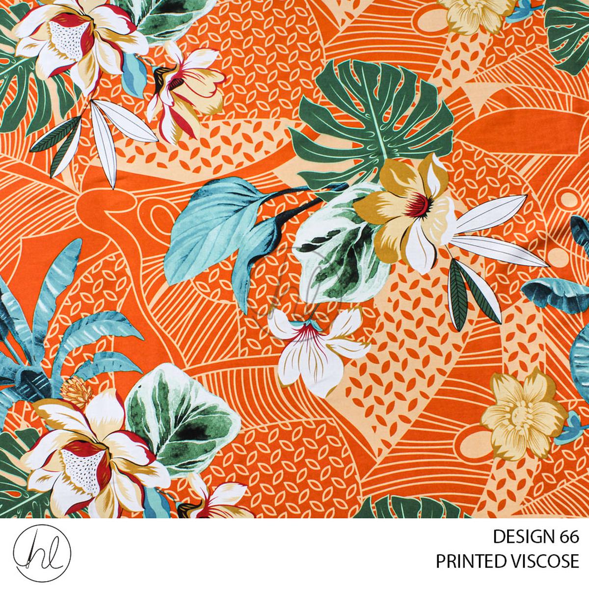 PRINTED VISCOSE 53 ORANGE 150CM PER M
