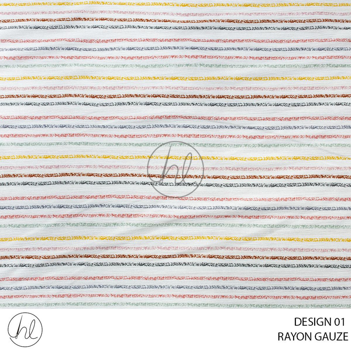 Rayon Gauze 51 Stripe Design 01 135cm Per M