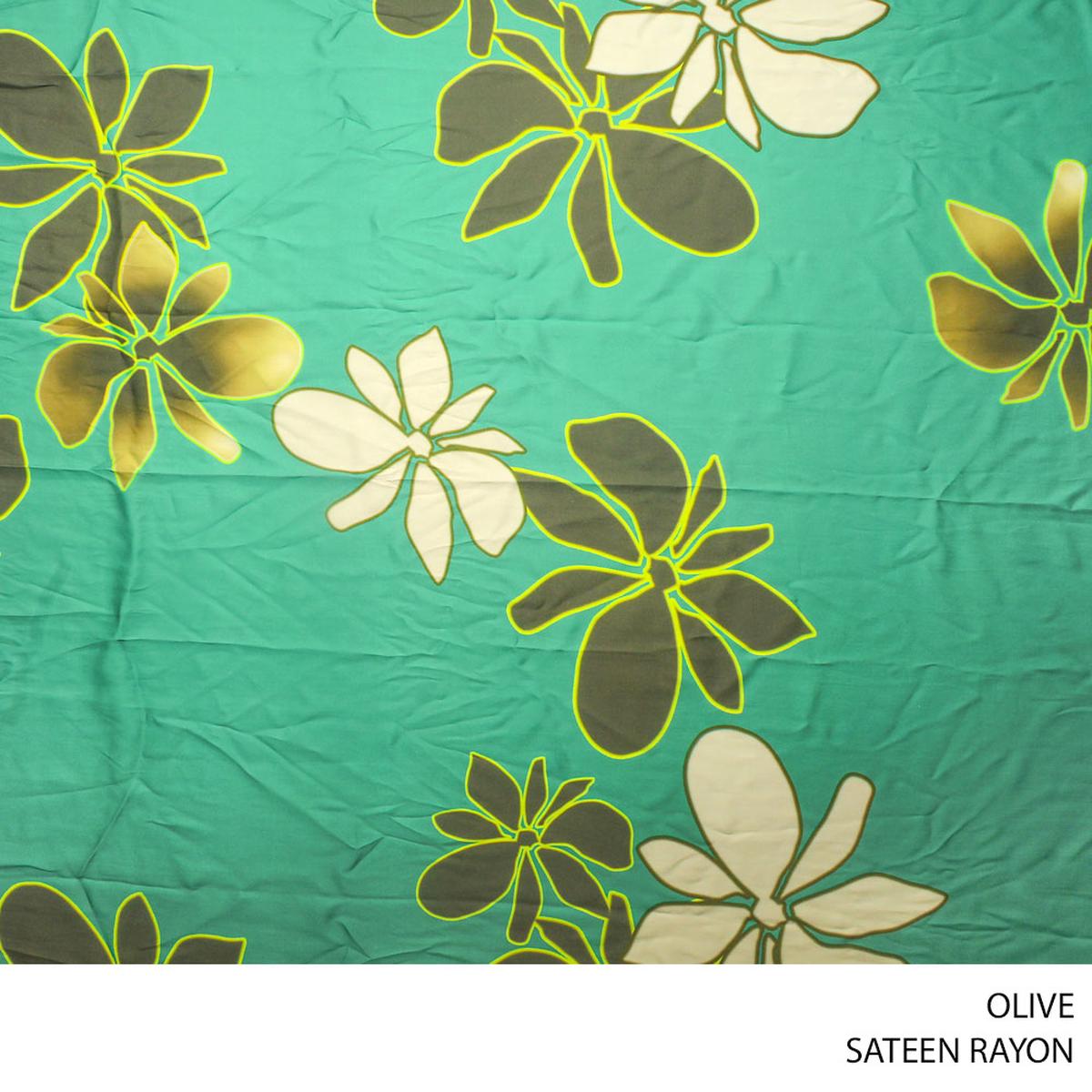 SATEEN RAYON FABRIC OLIVE