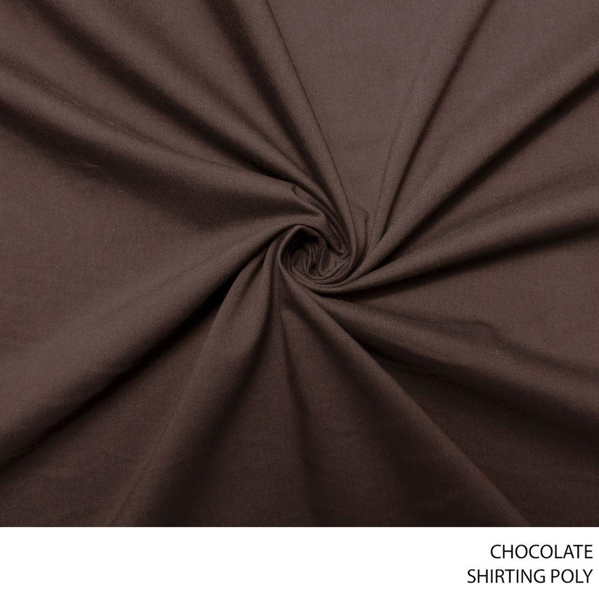 SHIRTING POLY FABRIC CHOCOLATE ROLL ROLL 001