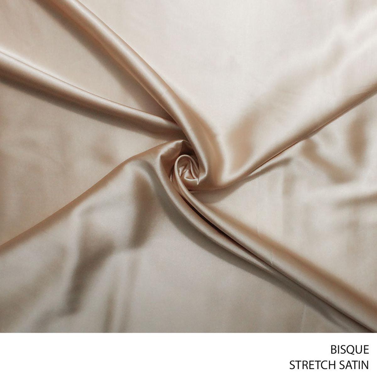 STRETCH SATIN FABRIC 150CM BISQUE