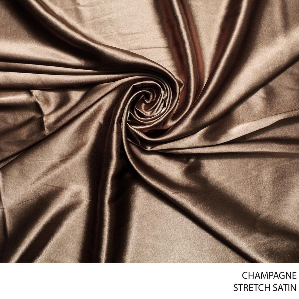 STRETCH SATIN FABRIC 150CM CHAMPAGNE