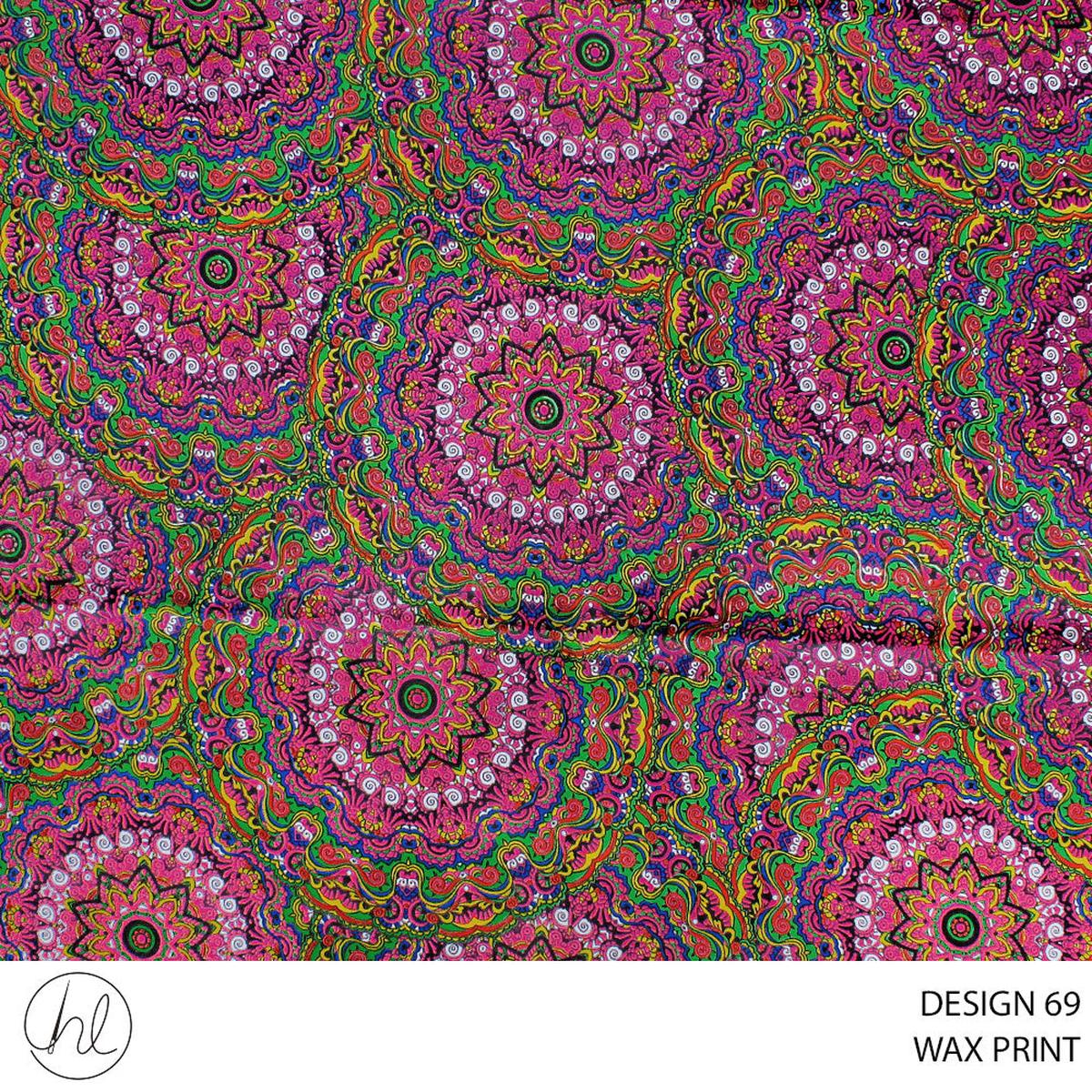 WAX PRINT HI TARGET FABRIC APPLE GREEN ROLL ROLL 014