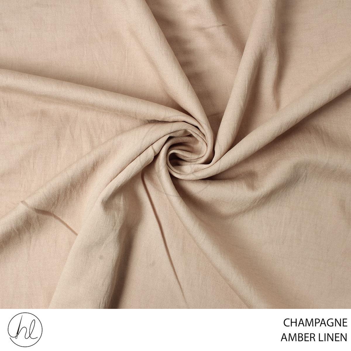 AMBER LINEN PLAIN FABRIC 140CM CHAMPAGNE ROLL 001 1