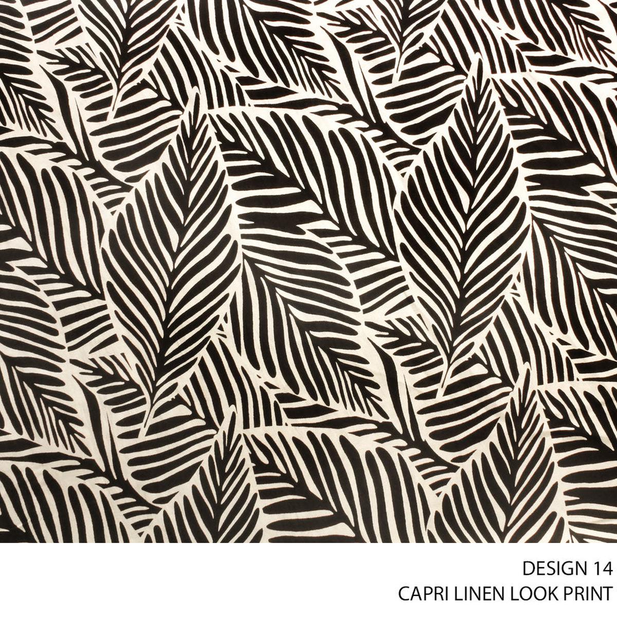 CAPRI LINEN LOOK PRINT FABRIC 150CM BLACK ROLL ROLL 001