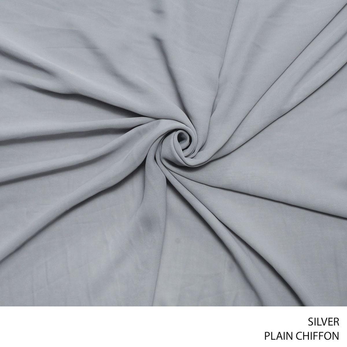 CHIFFON PLAIN FABRIC SILVER ROLL ROLL 001