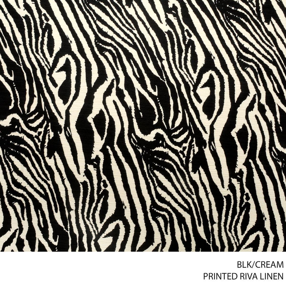 RIVA LINEN PRINTED FABRIC 140CM BLK/CREAM ROLL ROLL 001