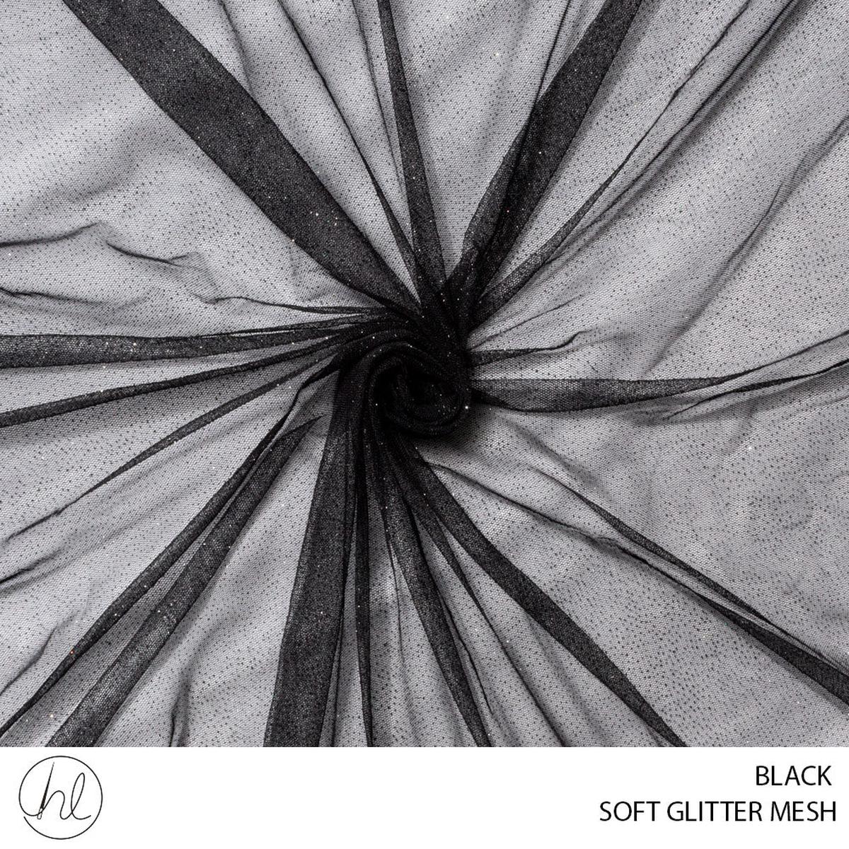 Soft glitter Mesh 56 Black 150cm Per M