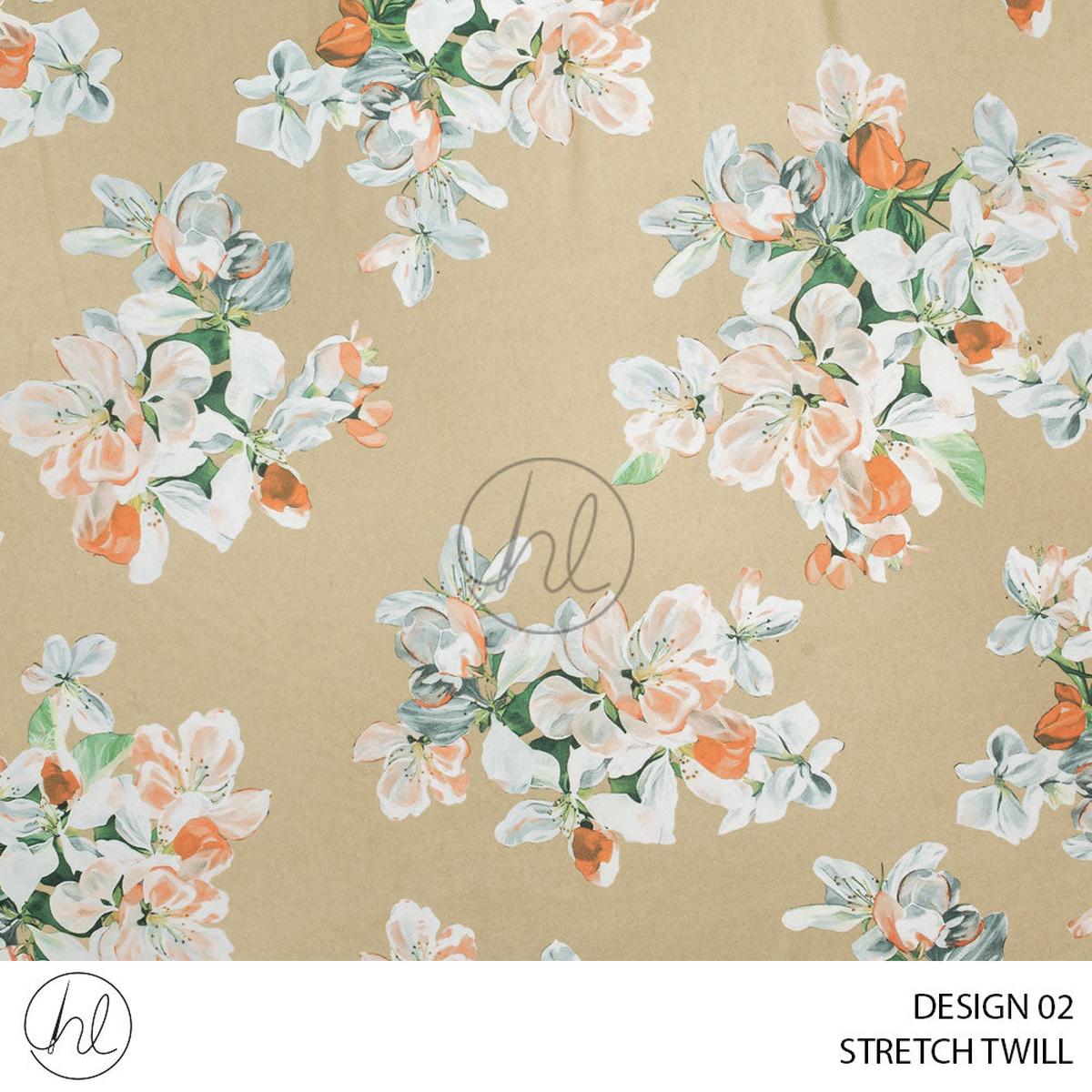 Stretch Twill 53 Beige Design 02 150cm Per M
