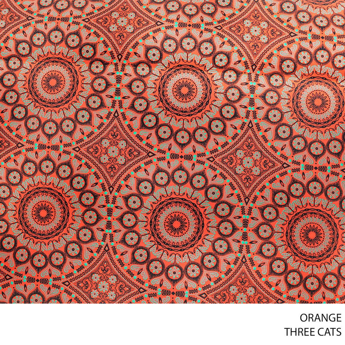 THREE CATS FANCY FABRIC ORANGE ROLL ROLL 016