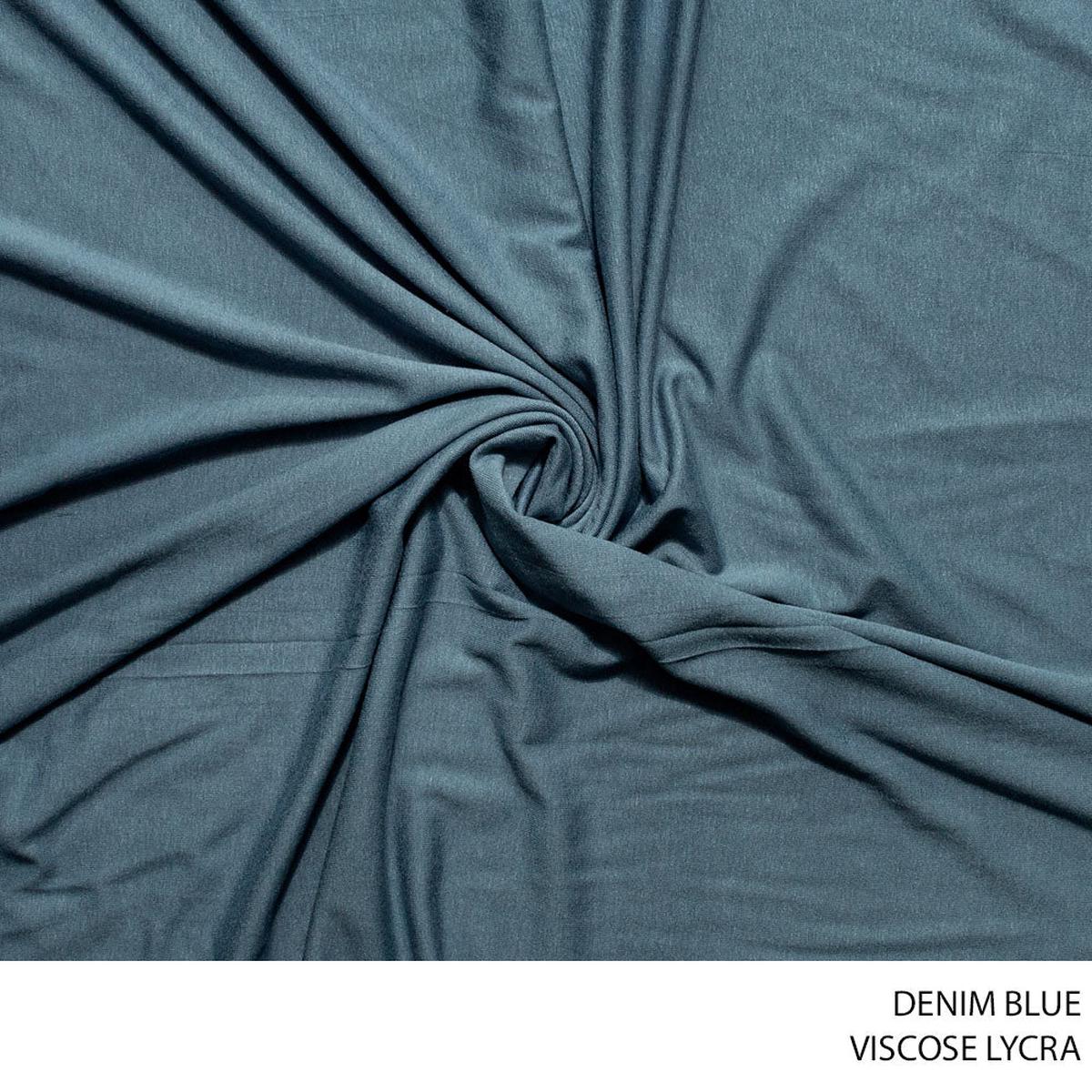 VISCOSE LYCRA FABRIC 150CM DEN/BLUE ROLL ROLL 001