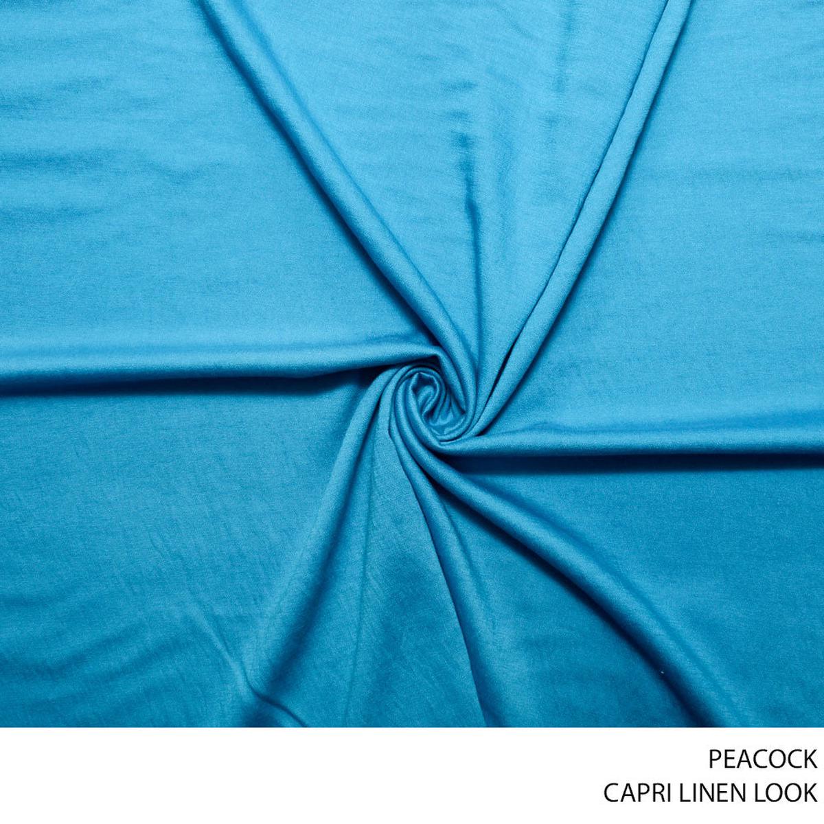 CAPRI LOOK LINEN FABRIC 150CM PEACOCK ROLL 001 1