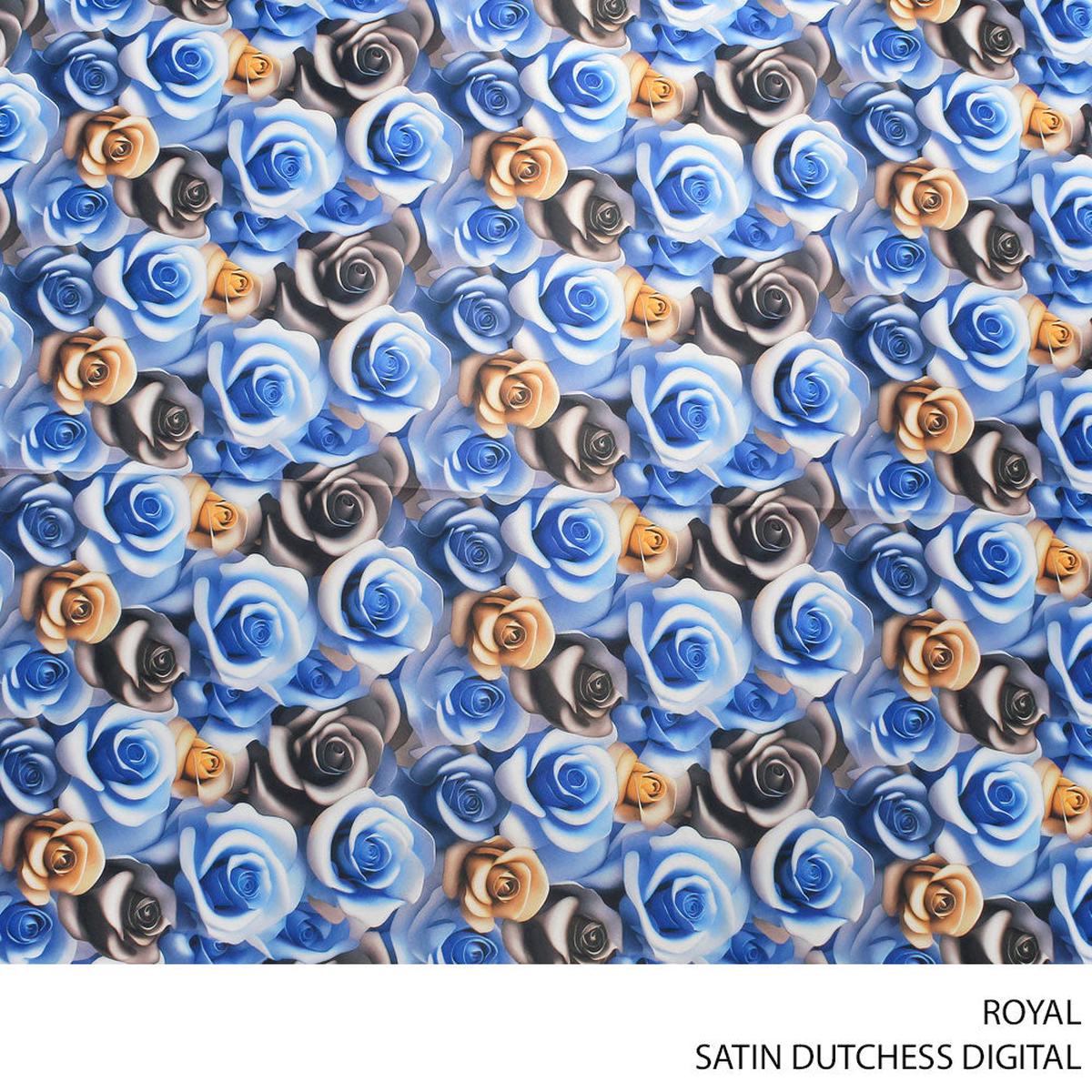 SATIN DUTCHESS DIGITAL FABRIC ROYAL